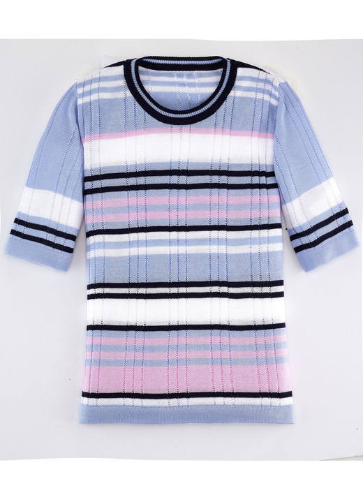 Truien & vesten - trui met strepenmotief, in Größe 038 bis 052, in Farbe 1028 MARINE-MULTICOLOR