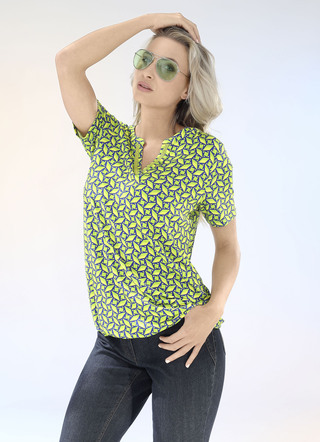 Shirt met decoratief lint aan de V-split