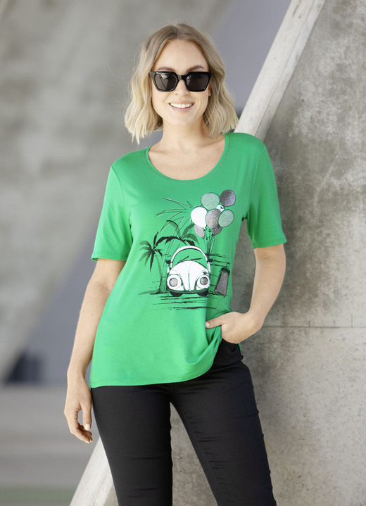 Shirts - Shirt met flatlocknaad in 3 kleuren, in Größe 036 bis 044, in Farbe GROENTE Ansicht 1