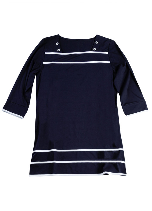Longshirts - Lang shirt met vierkante halslijn in 3 kleuren, in Größe 038 bis 054, in Farbe MARINE Ansicht 1