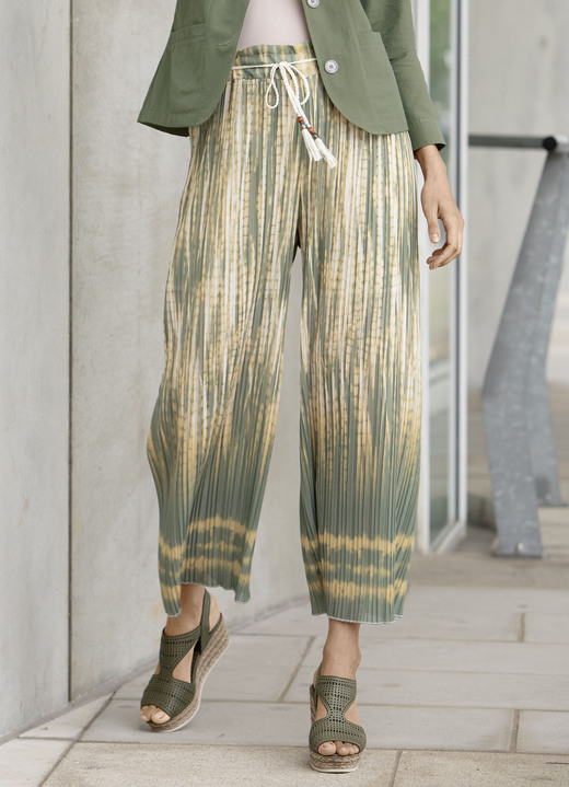 Multicolor - Geplooide culotte met gevlochten strikbandjes Multicolor - Geplooide culotte met gevlochten strikbandjes, in Größe 018 bis 050, in Farbe OLIJF-ECRU