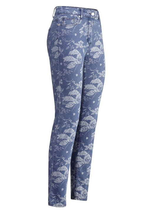 Broeken - Jeans met bloemdessin, in Größe 017 bis 050, in Farbe JEANS BLAUW-BLAUW Ansicht 1