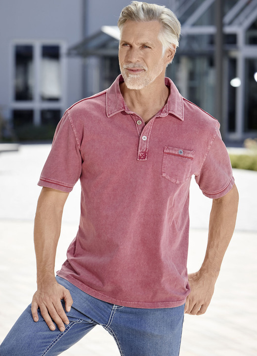 Shirts - Poloshirt in 3 kleuren, in Größe 046 bis 062, in Farbe ROT Ansicht 1