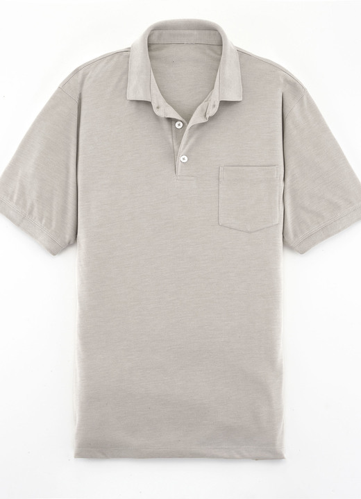 - Poloshirt in 4 kleuren, in Größe 046 bis 062, in Farbe BEIGE