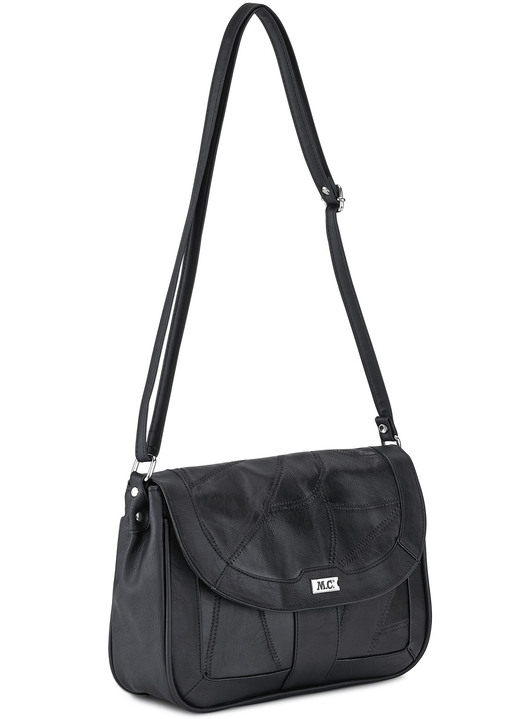 - Patchwork tas van nappaleer, in Farbe ZWART Ansicht 1