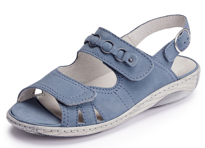 Sandalen & slippers - Ranger sandaal gemaakt van het beste nubuckleer, in Größe 3 1/2 bis 8, in Farbe JEANSBLAUW Ansicht 1