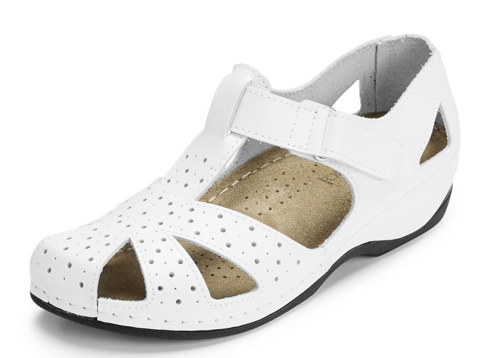 Sandalen & slippers - ELENA EDEN, klassieke damessandalen, breedte H, met klittenbandsluiting, in Größe 036 bis 042, in Farbe WIT Ansicht 1