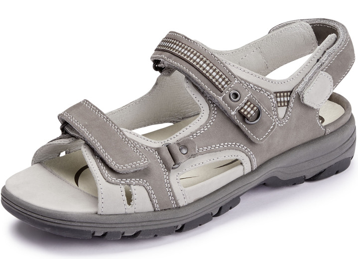 Sandalettes & slippers - Waldläufer, sportieve damessandalen, breedte H, met uitneembaar voetbed, in Größe 4 1/2 bis 9, in Farbe GRAFIET-LICHTGRIJS Ansicht 1