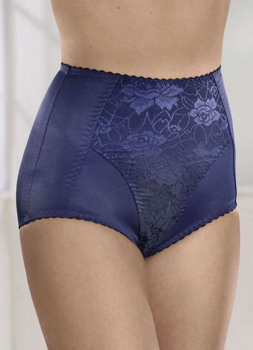 Tailleslips & heupgordels - pantygordels met jacquardmotief, in Größe 070 bis 115, in Farbe 1X MARINE, 1X WEISS Ansicht 1