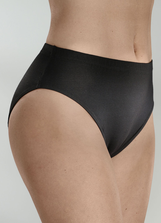 - Set van vier slips met elastische band, in Größe 036 bis 052, in Farbe 2X ZWART, 2X WIT Ansicht 1