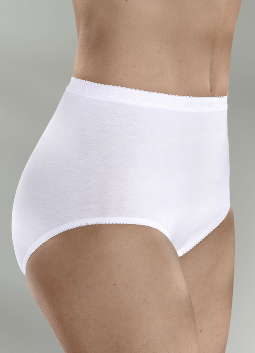 Slips - Drie-pack slips met elastische boorden, in Größe 038 bis 052, in Farbe WIT Ansicht 1
