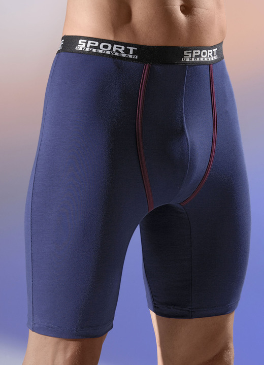 Pants & boxershorts - Set van twee lange broeken met elastische tailleband, in Größe 005 bis 011, in Farbe 1X BLAUW, 1X ZWART