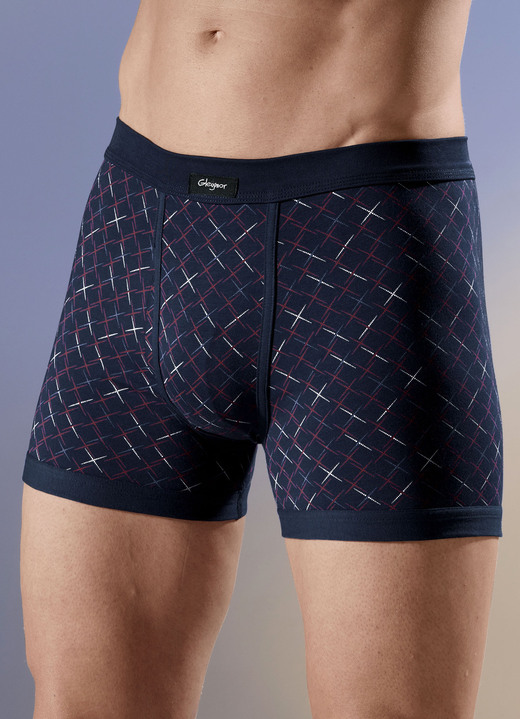 - Set van vier onderbroeken, met allover dessin, in Größe 005 bis 011, in Farbe 2X MARINE-MEERKLEURIG, 2X LICHTBLAUW-MEERKLEURIG Ansicht 1