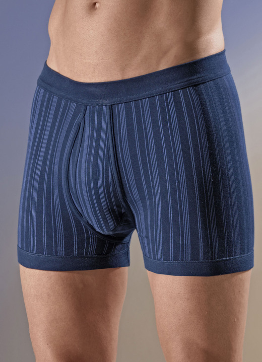 Slips & onderbroeken - Schiesser twee-pack onderbroeken met strependesign, in Größe 005 bis 010, in Farbe DONKERBLAUW