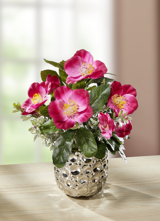 - Arrangement met kerstrozen, in Farbe ROZE