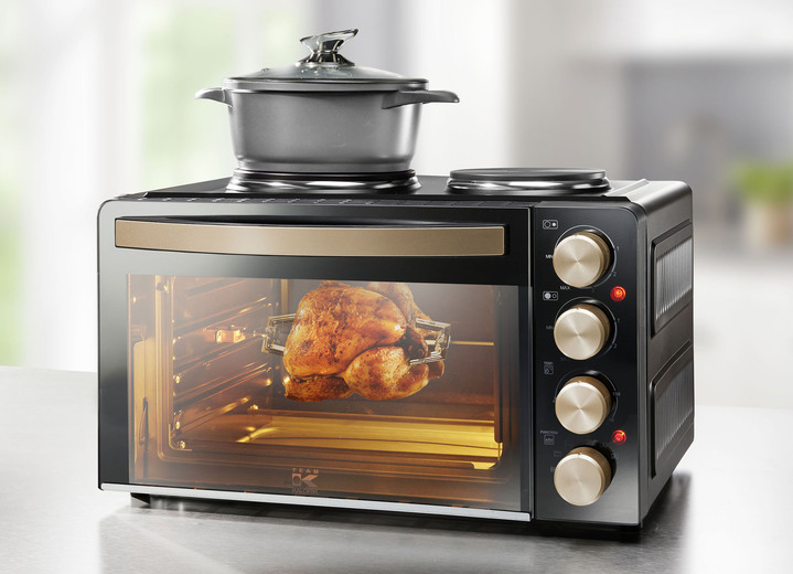 - Kleine keuken 2-in-1: kookplaat en oven, in Farbe ZWART Ansicht 1