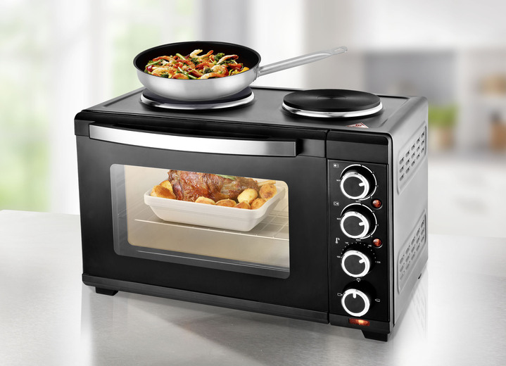 - Kleine keuken 2-in-1: kookplaat en oven, in Farbe ZWART