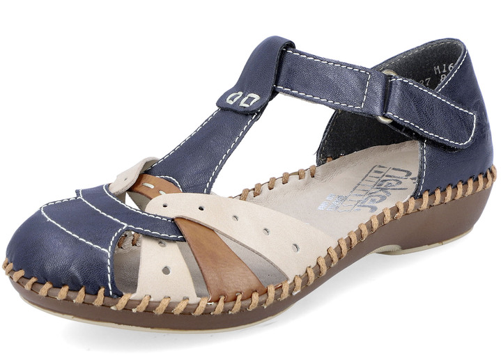 Sandalen & slippers - Rieker sandaal in een chique design, in Größe 036 bis 042, in Farbe MARINE-BEIGE-COGNAC Ansicht 1