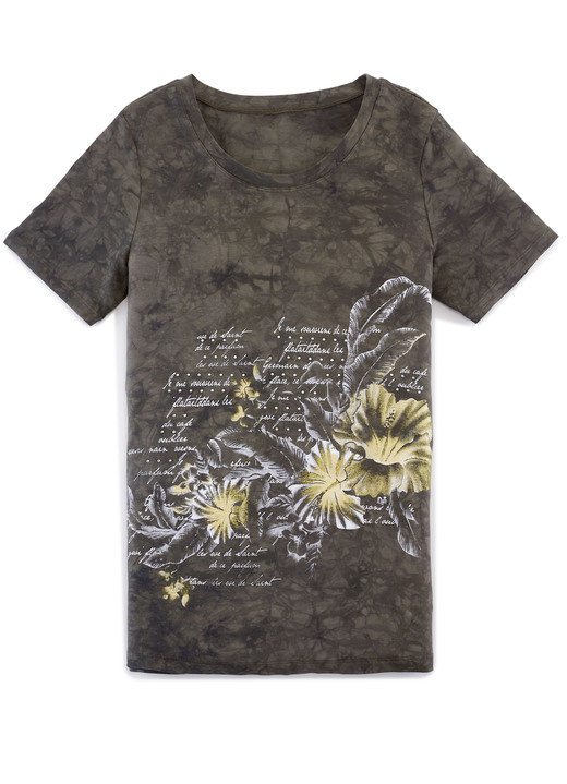 Shirts met strass steentjes - Shirt in actuele batiklook in 2 kleuren Shirts met strass steentjes - Shirt in actuele batiklook in 2 kleuren, in Größe 038 bis 054, in Farbe KHAKI