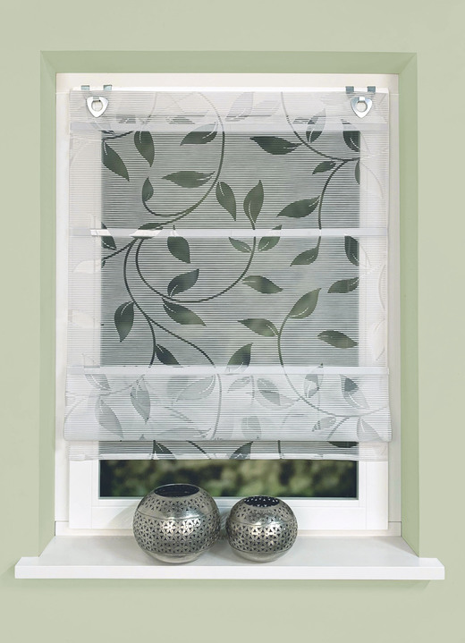 Gordijnen - Luchtig, licht en superpraktisch magnetisch rolgordijn, in Größe 316 (H 130 x B 45 cm) bis 328 (H210xB 70 cm), in Farbe GRIJS Ansicht 1