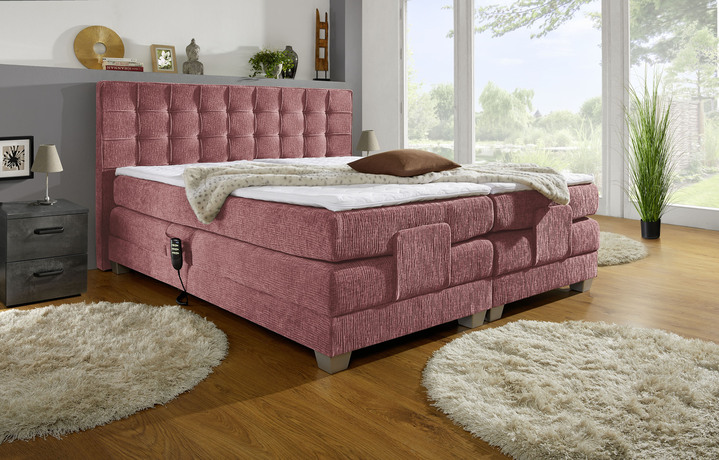 Boxspringbedden - Elektrisch verstelbaar boxspringbed met topper, in Farbe ROZE
