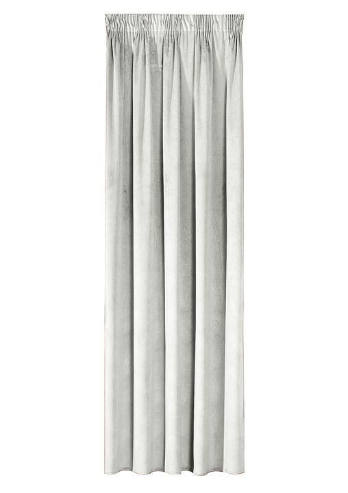 Klassiek - Energiebesparende verduisterende sjaals in fluwelen look, in Größe 364 (H 150 x B 140 cm) bis 436 (H245xB140 cm), in Farbe CREME, in Ausführung Met universeel railscharnier Ansicht 1