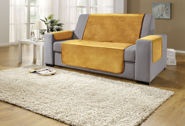 Grand foulards - Fauteuil- en bankbeschermers met antisliplaag, in Größe 101 (Fauteuilbeschermer, 50 x 150 cm) bis 865 (2 armleuningbeschermers, 50 x 70 cm), in Farbe GOUD Ansicht 1