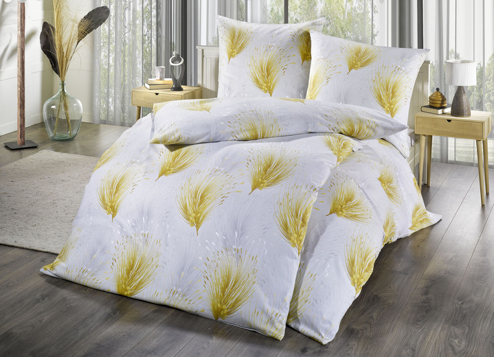 Beddengoed - Beddengoedset in strijkvrije kwaliteit, in Größe 112 (80/80 cm + 135/200 cm) bis 115 (80/80 cm + 155/220 cm), in Farbe GRIJS Ansicht 1