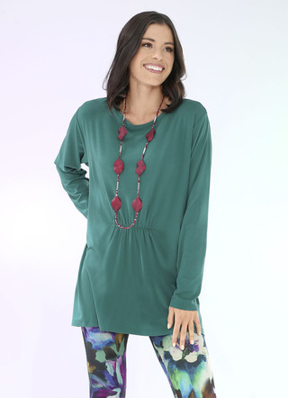 Lang shirt met ruches in 3 kleuren