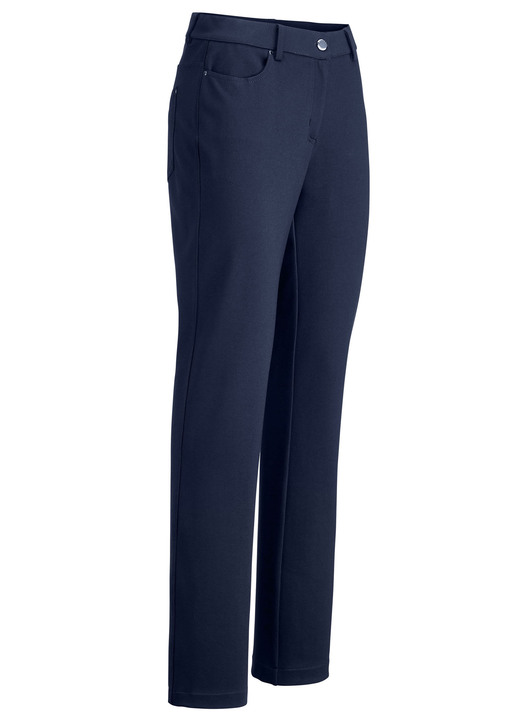 Broek met knoop- en ritssluiting - Broek met sportieve chic Broek met knoop- en ritssluiting - Broek met sportieve chic, in Größe 017 bis 092, in Farbe MARINE