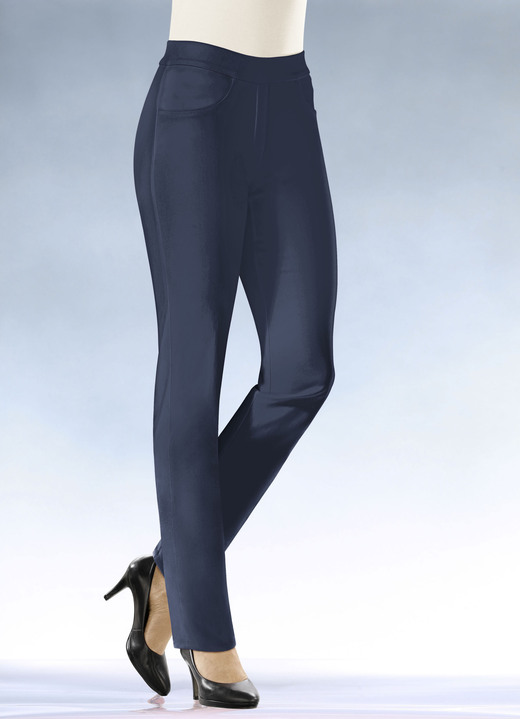 Broeken met elastische band - Zachte stretchbroek met een comfortabele pull-on stijl, in Größe 017 bis 052, in Farbe MARINE Ansicht 1
