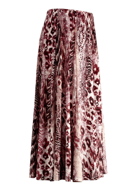 Rokken - Paneelrok met briljant gekleurde inkjetprint, in Größe 018 bis 054, in Farbe BORDEAUX-ROZE-BEIGE