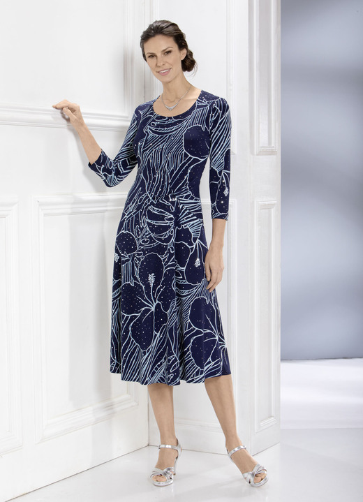- Jurk met een verfijnde wikkellook, in Größe 038 bis 054, in Farbe MARINE-BLEU-ECRU