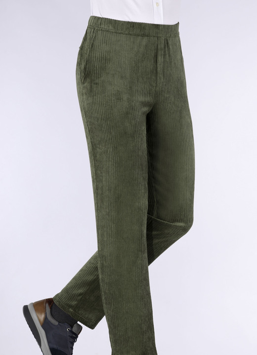 Broeken - ‘Klaus Modelle‘ pull-on broek in 4 kleuren, in Größe 024 bis 062, in Farbe DONKERGROEN Ansicht 1