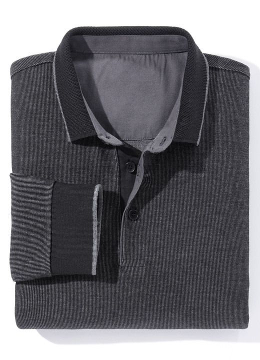 Shirts - Poloshirt in 3 kleuren, in Größe 046 bis 062, in Farbe ZWART Ansicht 1