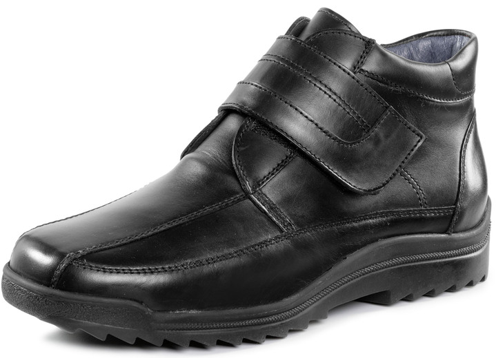 Instappers & veterschoenen - Waldläufer, gevoerde herenlaarzen, winterschoenen, breedte K, met lamsvacht, in Größe 10 bis 9 1/2, in Farbe ZWART Ansicht 1