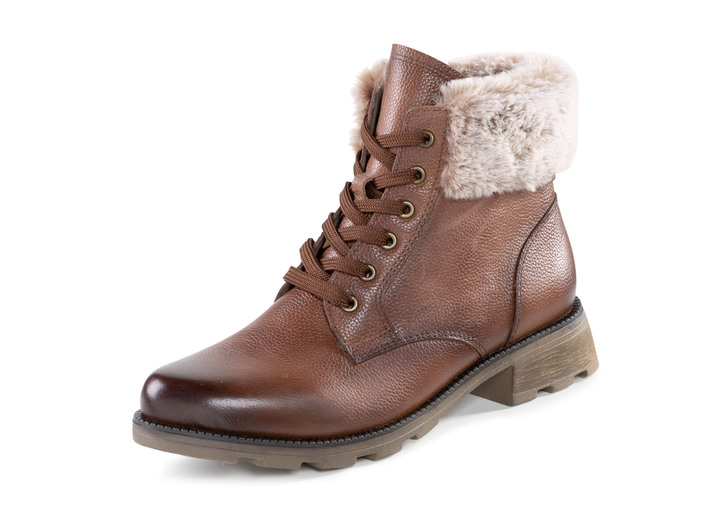 Laarzen & laarsjes - ELENA EDEN, gevoerde dames enkellaarsjes, winterschoenen, breedte G, met uitneembaar voetbed, in Größe 3 1/2 bis 8, in Farbe BRUIN Ansicht 1