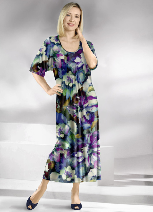 Huisjurken - Kaftan met briljante kleureninkjetprint, in Größe 038 bis 062, in Farbe BLAUWBERG-KLEURIG
