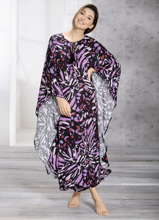 Huisjurken - Kaftan uit Comodo, in Größe L bis XXL, in Farbe LILA KLEURRIJK