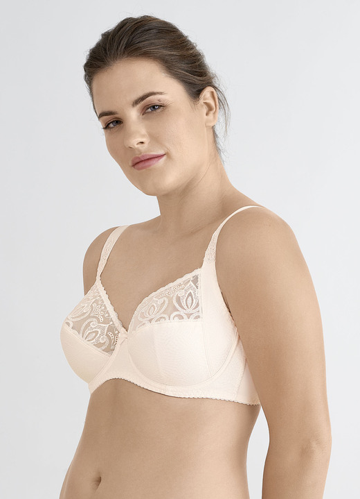 Beugel-BH - Felina beugelbh met elastische borduurkant, in Größe 075 bis 105, in Cup F, in Farbe ZACHTABRIKOOS Ansicht 1