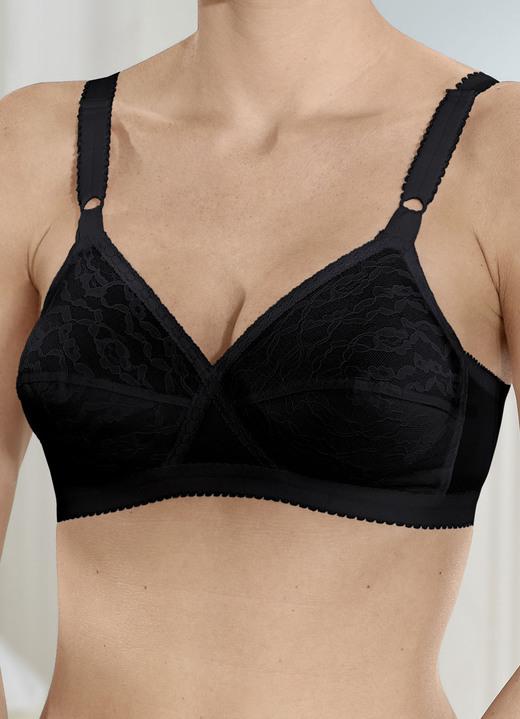 BH zonder beugel - Playtex bh in magische kruisvorm, in Größe 075 bis 100, in Cup B, in Farbe ZWART Ansicht 1