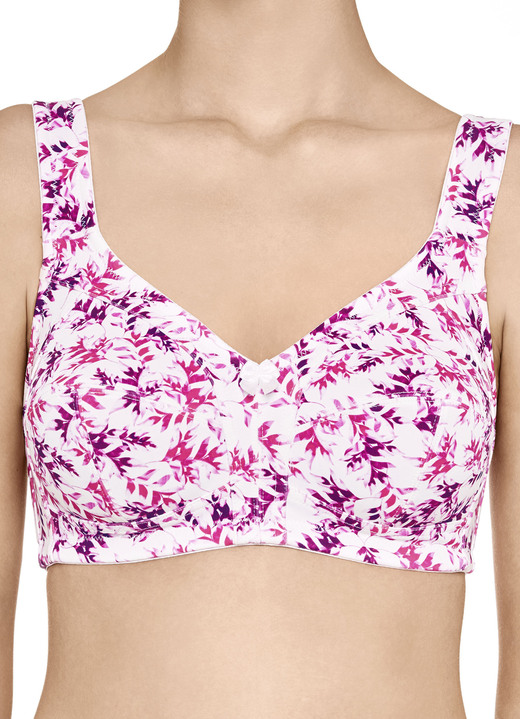 BH zonder beugel - Susa bh met verstevigde rug, in Größe 080 bis 120, in Cup D, in Farbe WIT-ROZE