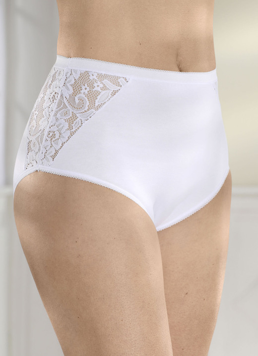 Slips - Set van drie Laurina-slipjes, in Größe 038 bis 054, in Farbe WIT Ansicht 1