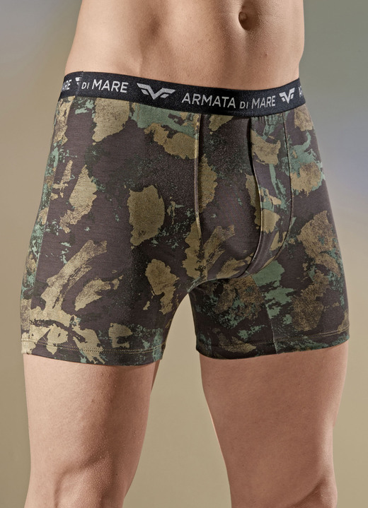 Pants & boxershorts - Set van drie broeken in camouflage-look, met elastische tailleband, in Größe 004 bis 010, in Farbe BRUIN-OLIJFKLEURIGE KAMEEL