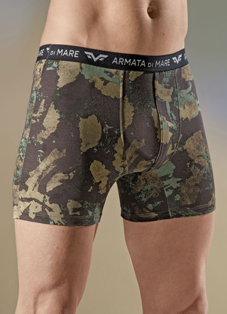Set van drie broeken in camouflage-look, met elastische tailleband