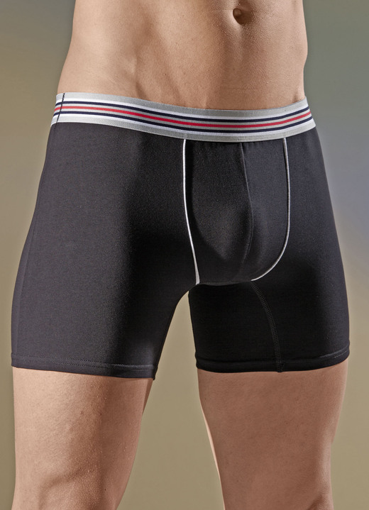 - Set van vier broeken met elastische tailleband, in Größe 005 bis 011, in Farbe 2x ZWART, 2X MARINE