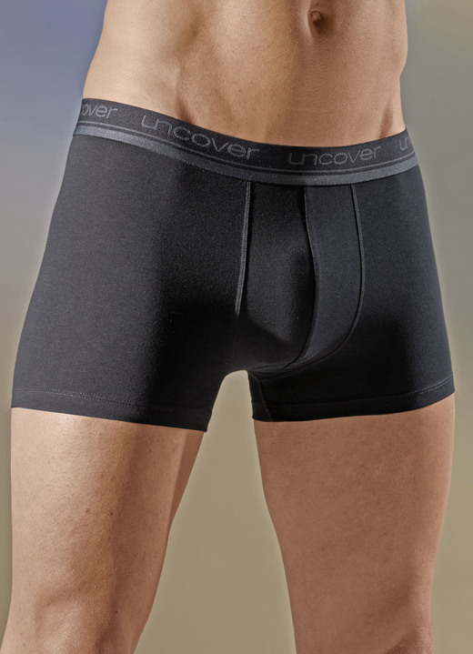 Pants & boxershorts - Discover by Schiesser, driepack broeken met elastische tailleband, in Größe 004 bis 009, in Farbe ZWART