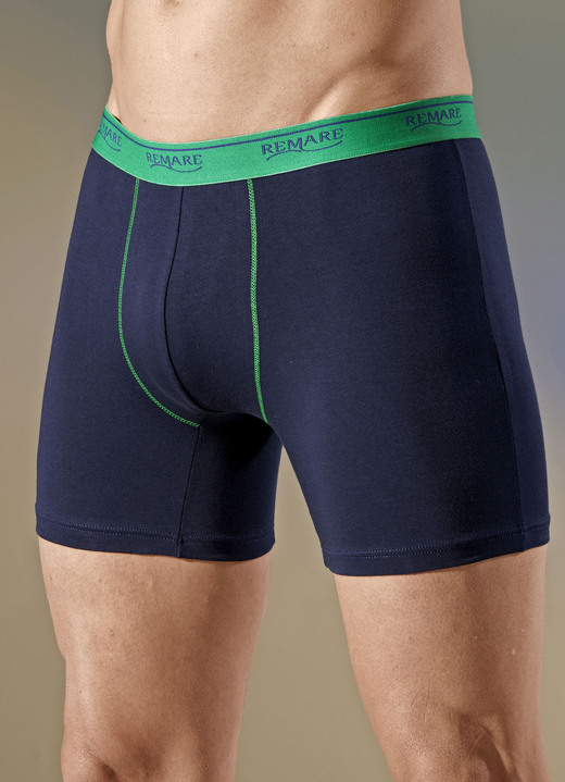 Herenondergoed - Set van vier broeken met elastische tailleband, in Größe 005 bis 011, in Farbe 2X MARINE-GROEN, 2X MARINE-BORDEAUX