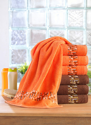 Set badhanddoeken met jacquard-boorden