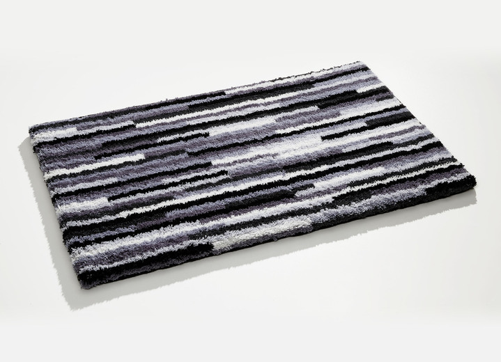 Badmatten - Badmattenset met antislip-onderkant, in Größe 100 (Matje, halfrond 50/80 cm) bis 112 (Toiletdekselafdekking 47/50 cm), in Farbe ANTRACIET Ansicht 1